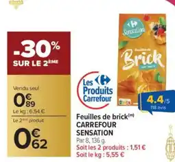 Carrefour CARREFOUR SENSATION Feuilles de brick offre