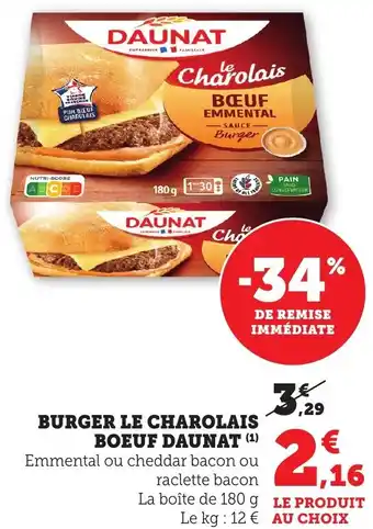 Bi1 Burger le charolais boeuf daunat offre