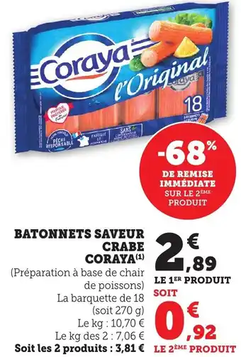 Bi1 Batonnets saveur crabe coraya offre