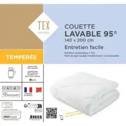 Carrefour TEX HOME Couette Lavable 95° offre