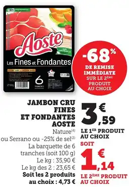 Bi1 Jambon cru fines et fondantes aoste offre