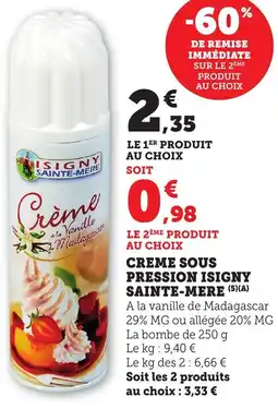 Bi1 Creme sous pression isigny sainte-mere offre