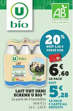 Bi1 Lait uht demi ecreme u bio offre