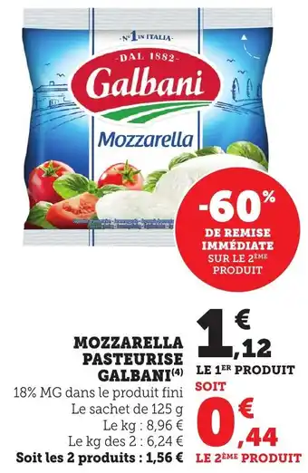 Bi1 Mozzarella pasteurise galbani offre