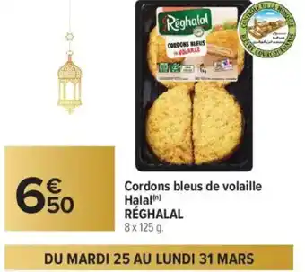 Carrefour RÉGHALAL Cordons bleus de volaille Halal offre