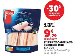 Bi1 Filets de cabillaud surgeles msc findus offre