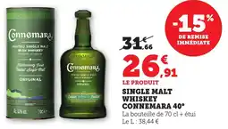 Bi1 Single malt whiskey connemara 40° offre