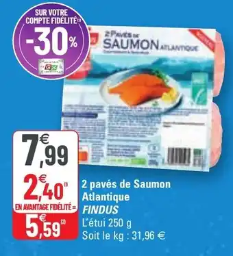 G20 2 Pavés de saumon atlantique FINDUS offre