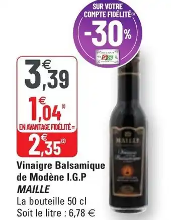G20 Vinaigre balsamique de modène offre