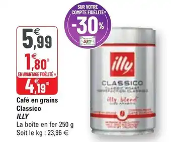G20 Café en grains classico ILLY offre