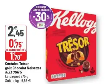 G20 Céréales trésor goût chocolat noisettes offre