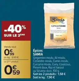 Carrefour SAMIA Épices offre