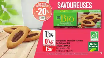 G20 Barquettes chocolat-noisette le réflexe BIO BELLE FRANCE offre