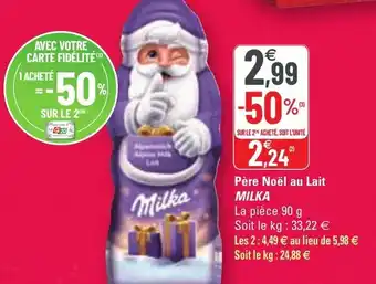 G20 Père noël au lait MILKA offre