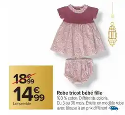 Carrefour Robe tricot bébé fille offre