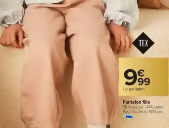 Carrefour TEX Pantalon fille offre