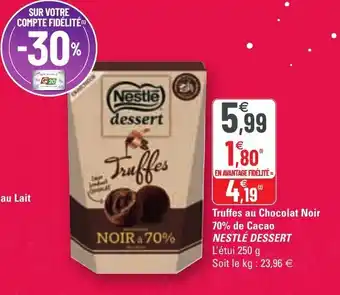 Truffes au chocolat noir 70% de cacao