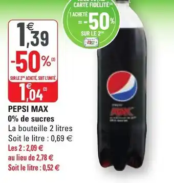 G20 PEPSI MAX offre