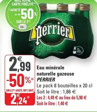 G20 Eau minérale naturelle gazeuse PERRIER offre