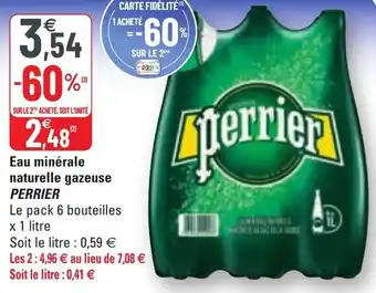 G20 Eau minérale naturelle gazeuse PERRIER offre