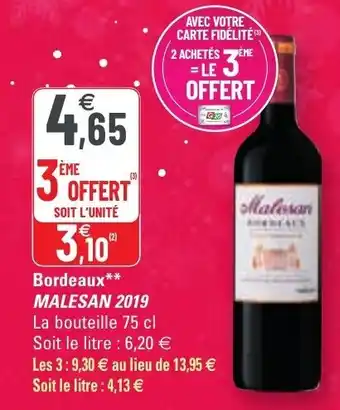 G20 Bordeaux MALESAN 2019 offre