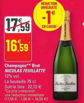 G20 Champagne brut NICOLAS FEUILLATTE offre