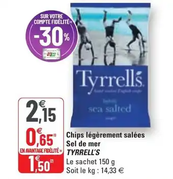 Chips légèrement salées sel de mer TYRRELL'S