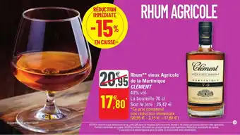 G20 Rhum vieux agricole de la martinique clément offre