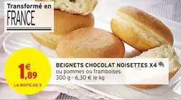 Intermarché Hyper Beignets chocolat noisettes x4 offre