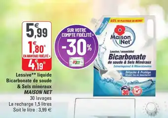 G20 Lessive liquide bicarbonate de soude offre