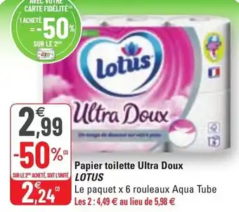 G20 Papier toilette ultra doux LOTUS offre
