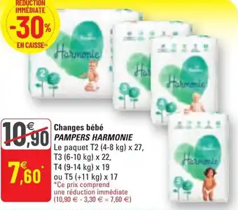 G20 Changes bébé PAMPERS HARMONIE offre