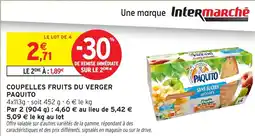 Intermarché Hyper PAQUITO Coupelles fruits du verger offre