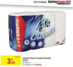 Intermarché Hyper APTA Essuie-tout classic blanc offre