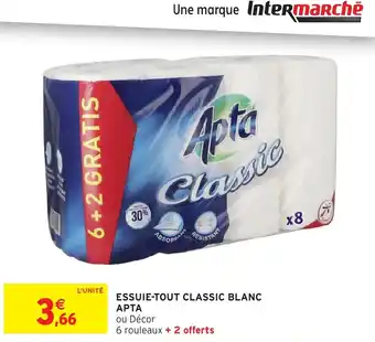 Intermarché Hyper APTA Essuie-tout classic blanc offre