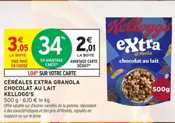 Intermarché Hyper KELLOGG'S Céréales extra granola chocolat au lait offre