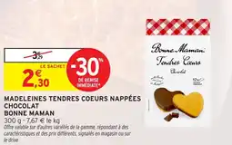 Intermarché Hyper BONNE MAMAN Madeleines tendres coeurs nappées chocolat offre