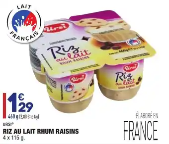 ALDI Riz au lait rhum raisins offre