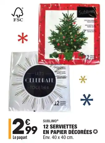 ALDI 12 Serviettes en papier décorées offre