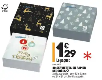 ALDI 40 Serviettes en papier décorées offre