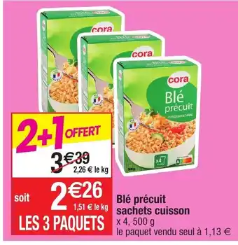 Blé précuit sachets cuisson