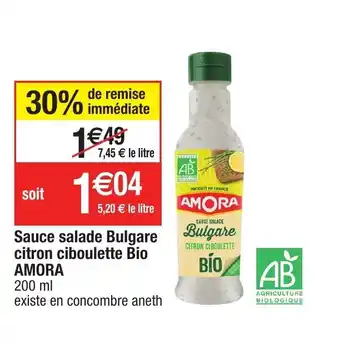 Migros Sauce salade Bulgare citron ciboulette Bio offre