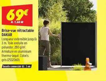 Bricorama Brise-vue Rétractable Dakar offre