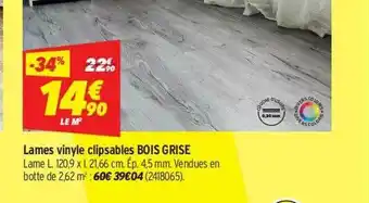 Bricorama Lames Vinyle Clipsables Bois Grise offre