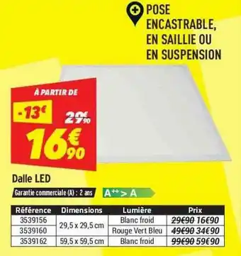 Bricorama Dalle Led offre