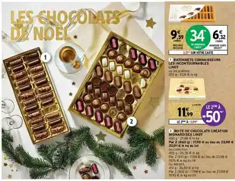 Intermarché Contact Bâtonnets Connaisseurs Les Incontournables Lindt, Boîte De Chocolats Création Mignardises Lindt offre
