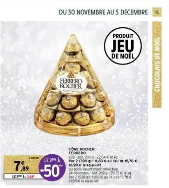 Intermarché Contact Cône Rocher Ferrero offre