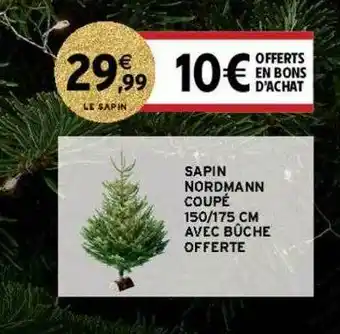 Intermarché Contact Sapin Nordmann Coupé 150-175 Cm Avec Bûche Offerte offre