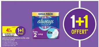 Intermarché Contact Serviettes Hygiéniques Ultra Long Plus X32 Always offre
