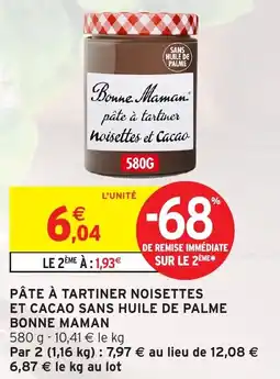 Intermarché Hyper BONNE MAMAN Pâte à tartiner noisettes et cacao sans huile de palme offre